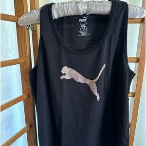 Puma Black Tank Top Copper Logo Athletic Wear Women’s Medium